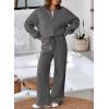 imageAleumdr Womens 2 Piece Outfits Oversized Fleece Sweatsuit Zip Up Long Sleeve Sweatshirt with Wide Leg SweatpantsMedium Grey