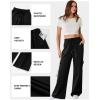imageAleumdr Womens Cargo Sweatpants High Waisted Wide Leg Pants Athletic Casual Baggy Sweat Pants with PocketsBlack