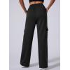 imageAleumdr Womens Cargo Sweatpants High Waisted Wide Leg Pants Athletic Casual Baggy Sweat Pants with PocketsBlack