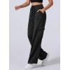 imageAleumdr Womens Cargo Sweatpants High Waisted Wide Leg Pants Athletic Casual Baggy Sweat Pants with PocketsBlack