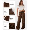 imageAleumdr Womens Cargo Sweatpants High Waisted Wide Leg Pants Athletic Casual Baggy Sweat Pants with PocketsDark Brown