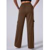 imageAleumdr Womens Cargo Sweatpants High Waisted Wide Leg Pants Athletic Casual Baggy Sweat Pants with PocketsDark Brown