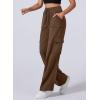 imageAleumdr Womens Cargo Sweatpants High Waisted Wide Leg Pants Athletic Casual Baggy Sweat Pants with PocketsDark Brown