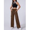imageAleumdr Womens Cargo Sweatpants High Waisted Wide Leg Pants Athletic Casual Baggy Sweat Pants with PocketsDark Brown