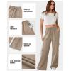 imageAleumdr Womens Cargo Sweatpants High Waisted Wide Leg Pants Athletic Casual Baggy Sweat Pants with PocketsKhaki
