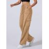 imageAleumdr Womens Cargo Sweatpants High Waisted Wide Leg Pants Athletic Casual Baggy Sweat Pants with PocketsLight Brown
