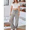 imageAleumdr Womens Cargo Sweatpants High Waisted Wide Leg Pants Athletic Casual Baggy Sweat Pants with PocketsLight Grey