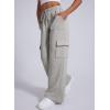 imageAleumdr Womens Cargo Sweatpants High Waisted Wide Leg Pants Athletic Casual Baggy Sweat Pants with PocketsLight Grey