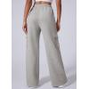 imageAleumdr Womens Cargo Sweatpants High Waisted Wide Leg Pants Athletic Casual Baggy Sweat Pants with PocketsLight Grey