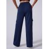 imageAleumdr Womens Cargo Sweatpants High Waisted Wide Leg Pants Athletic Casual Baggy Sweat Pants with PocketsNavy Blue