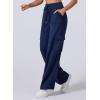 imageAleumdr Womens Cargo Sweatpants High Waisted Wide Leg Pants Athletic Casual Baggy Sweat Pants with PocketsNavy Blue