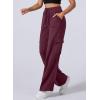 imageAleumdr Womens Cargo Sweatpants High Waisted Wide Leg Pants Athletic Casual Baggy Sweat Pants with PocketsRed