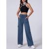 imageAleumdr Womens Cargo Sweatpants High Waisted Wide Leg Pants Athletic Casual Baggy Sweat Pants with PocketsSky Blue