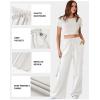 imageAleumdr Womens Cargo Sweatpants High Waisted Wide Leg Pants Athletic Casual Baggy Sweat Pants with PocketsWhite