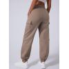 imageAleumdr Womens Sweatpants Cargo Joggers Baggy Sweat Fall Pants Athletic Cotton Fleece Lined Casual Pants with PocketsA10 Brown Gray