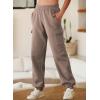 imageAleumdr Womens Sweatpants Cargo Joggers Baggy Sweat Fall Pants Athletic Cotton Fleece Lined Casual Pants with PocketsA10 Brown Gray