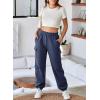 imageAleumdr Womens Sweatpants Cargo Joggers Baggy Sweat Fall Pants Athletic Cotton Fleece Lined Casual Pants with PocketsA3 Navy Blue
