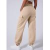 imageAleumdr Womens Sweatpants Cargo Joggers Baggy Sweat Fall Pants Athletic Cotton Fleece Lined Casual Pants with PocketsA4 Beige
