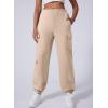 imageAleumdr Womens Sweatpants Cargo Joggers Baggy Sweat Fall Pants Athletic Cotton Fleece Lined Casual Pants with PocketsA4 Beige