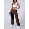 imageAleumdr Womens Sweatpants Cargo Joggers Baggy Sweat Fall Pants Athletic Cotton Fleece Lined Casual Pants with PocketsA5 Brown