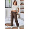 imageAleumdr Womens Sweatpants Cargo Joggers Baggy Sweat Fall Pants Athletic Cotton Fleece Lined Casual Pants with PocketsA5 Brown