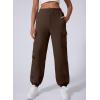 imageAleumdr Womens Sweatpants Cargo Joggers Baggy Sweat Fall Pants Athletic Cotton Fleece Lined Casual Pants with PocketsA5 Brown