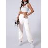 imageAleumdr Womens Sweatpants Cargo Joggers Baggy Sweat Fall Pants Athletic Cotton Fleece Lined Casual Pants with PocketsA7 White