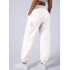 imageAleumdr Womens Sweatpants Cargo Joggers Baggy Sweat Fall Pants Athletic Cotton Fleece Lined Casual Pants with PocketsA7 White