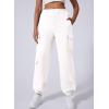 imageAleumdr Womens Sweatpants Cargo Joggers Baggy Sweat Fall Pants Athletic Cotton Fleece Lined Casual Pants with PocketsA7 White