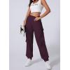 imageAleumdr Womens Sweatpants Cargo Joggers Baggy Sweat Fall Pants Athletic Cotton Fleece Lined Casual Pants with PocketsA8 Dark Red
