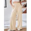 imageAleumdr Womens Wide Leg Sweatpants Elastic High Waisted Long Pants Casual Loose Yoga Pants with Pockets 2025Beige