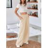 imageAleumdr Womens Wide Leg Sweatpants Elastic High Waisted Long Pants Casual Loose Yoga Pants with Pockets 2025Beige