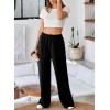 imageAleumdr Womens Wide Leg Sweatpants Elastic High Waisted Long Pants Casual Loose Yoga Pants with Pockets 2025Black