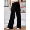 imageAleumdr Womens Wide Leg Sweatpants Elastic High Waisted Long Pants Casual Loose Yoga Pants with Pockets 2025Black