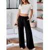 imageAleumdr Womens Wide Leg Sweatpants Elastic High Waisted Long Pants Casual Loose Yoga Pants with Pockets 2025Black
