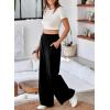 imageAleumdr Womens Wide Leg Sweatpants Elastic High Waisted Long Pants Casual Loose Yoga Pants with Pockets 2025Black