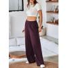 imageAleumdr Womens Wide Leg Sweatpants Elastic High Waisted Long Pants Casual Loose Yoga Pants with Pockets 2025Burgundy
