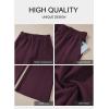 imageAleumdr Womens Wide Leg Sweatpants Elastic High Waisted Long Pants Casual Loose Yoga Pants with Pockets 2025Burgundy