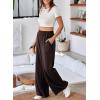 imageAleumdr Womens Wide Leg Sweatpants Elastic High Waisted Long Pants Casual Loose Yoga Pants with Pockets 2025Dark Brown
