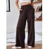 imageAleumdr Womens Wide Leg Sweatpants Elastic High Waisted Long Pants Casual Loose Yoga Pants with Pockets 2025Dark Brown