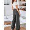 imageAleumdr Womens Wide Leg Sweatpants Elastic High Waisted Long Pants Casual Loose Yoga Pants with Pockets 2025Dark Grey
