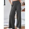 imageAleumdr Womens Wide Leg Sweatpants Elastic High Waisted Long Pants Casual Loose Yoga Pants with Pockets 2025Dark Grey