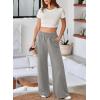 imageAleumdr Womens Wide Leg Sweatpants Elastic High Waisted Long Pants Casual Loose Yoga Pants with Pockets 2025Gray