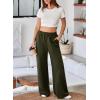 imageAleumdr Womens Wide Leg Sweatpants Elastic High Waisted Long Pants Casual Loose Yoga Pants with Pockets 2025Jungle Green