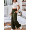 imageAleumdr Womens Wide Leg Sweatpants Elastic High Waisted Long Pants Casual Loose Yoga Pants with Pockets 2025Jungle Green