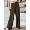 imageAleumdr Womens Wide Leg Sweatpants Elastic High Waisted Long Pants Casual Loose Yoga Pants with Pockets 2025Jungle Green