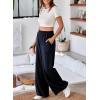 imageAleumdr Womens Wide Leg Sweatpants Elastic High Waisted Long Pants Casual Loose Yoga Pants with Pockets 2025Navy Blue