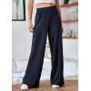 imageAleumdr Womens Wide Leg Sweatpants Elastic High Waisted Long Pants Casual Loose Yoga Pants with Pockets 2025Navy Blue