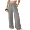 imageAleumdr Womens Wide Leg Sweatpants Elastic High Waisted Long Pants Casual Loose Yoga Pants with Pockets 2025Gray