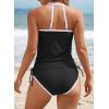 imageAleumdr 2 Piece Tankini Swimsuits for Women Tummy Control Bathing Suit Halter Tankini Tops with High Waisted ShortsA1 Black